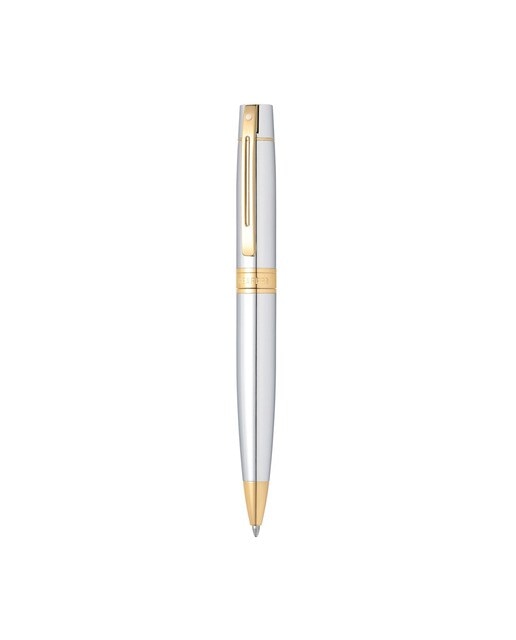 Caneta Esferográfica Sheaffer 300 Cromado Brilhante com Pormenores Dourados Cromado-1