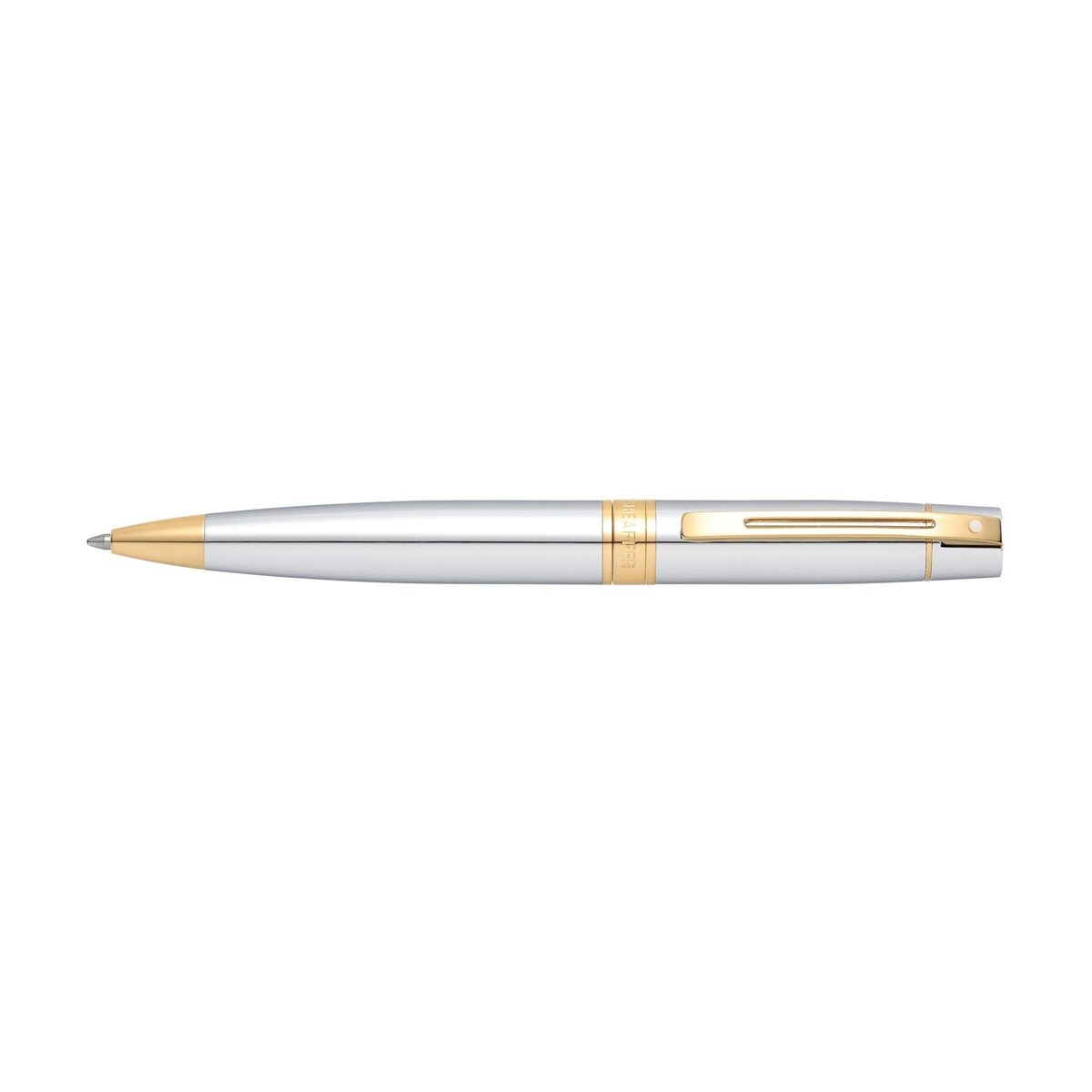 Caneta Esferográfica Sheaffer 300 Cromado Brilhante com Pormenores Dourados Cromado-2