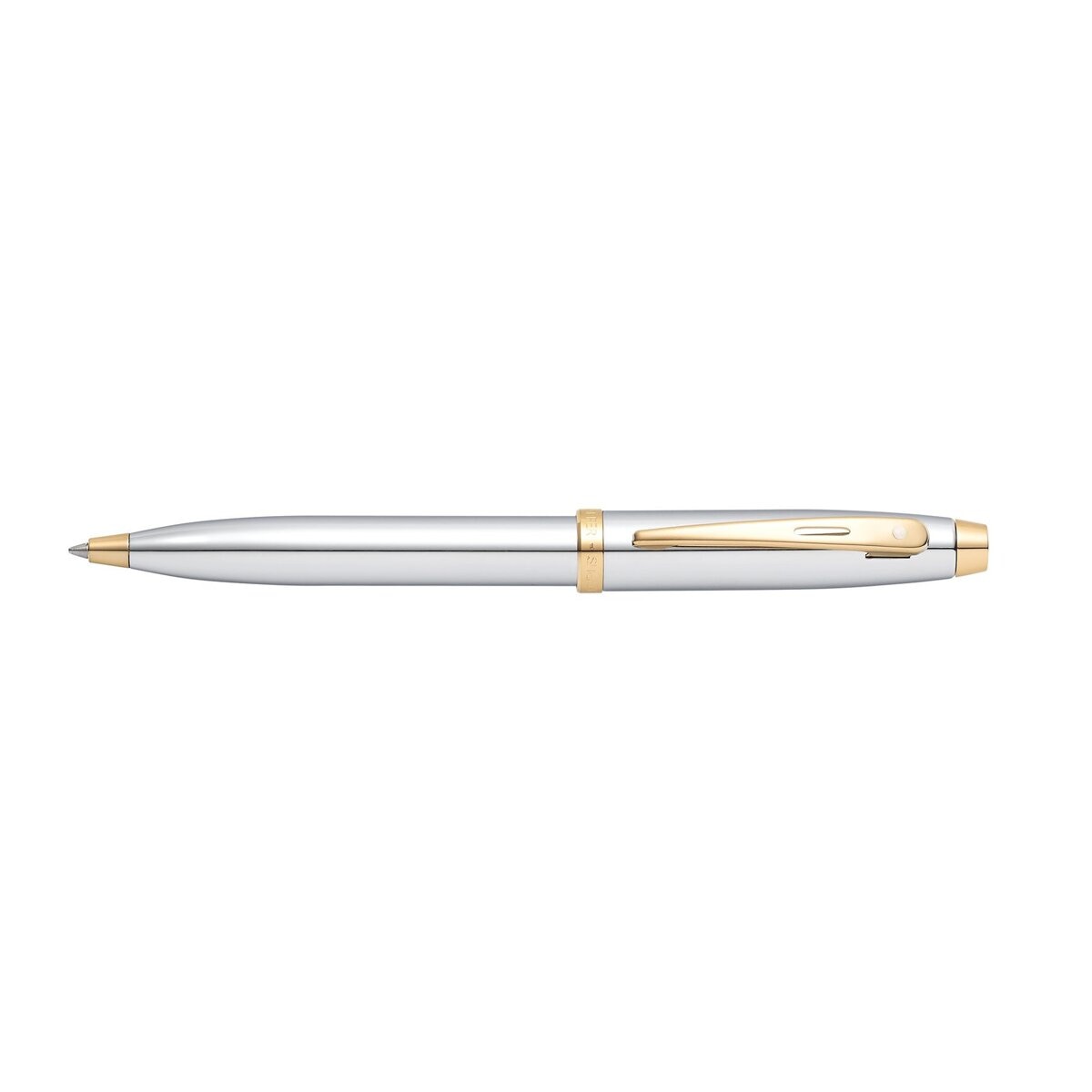 Bolígrafo Sheaffer 100 con Acabado de Cromo Brillante con detalles Dorados Cromado-2