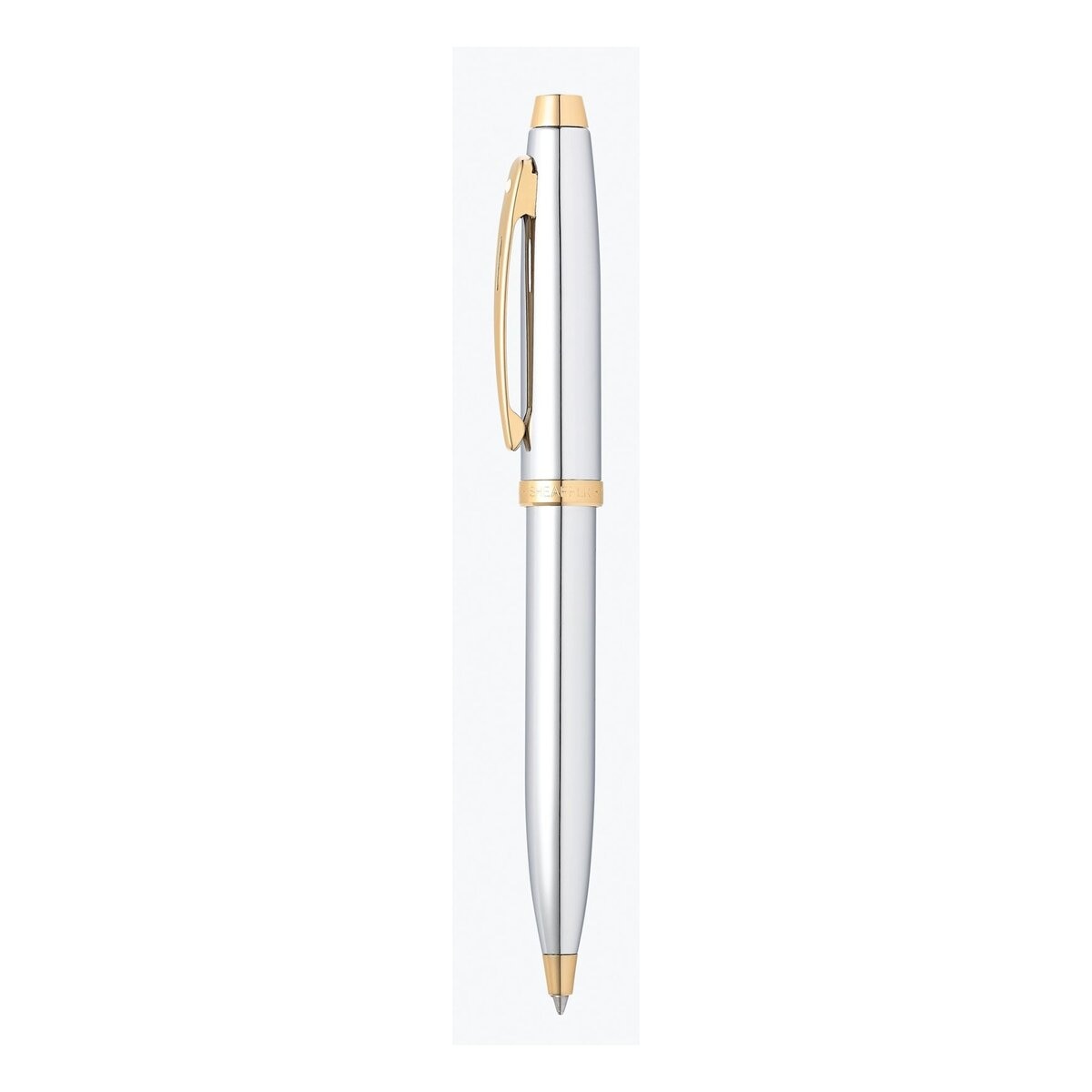 Bolígrafo Sheaffer 100 con Acabado de Cromo Brillante con detalles Dorados Cromado-3