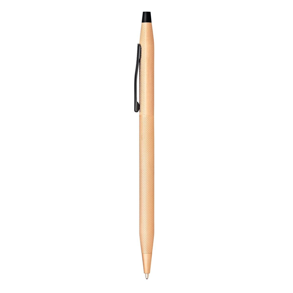 Bolígrafo Century Classic Metals Oro Rosa Cepillado PVD con Grabado de Diamante Cross Dorado 2