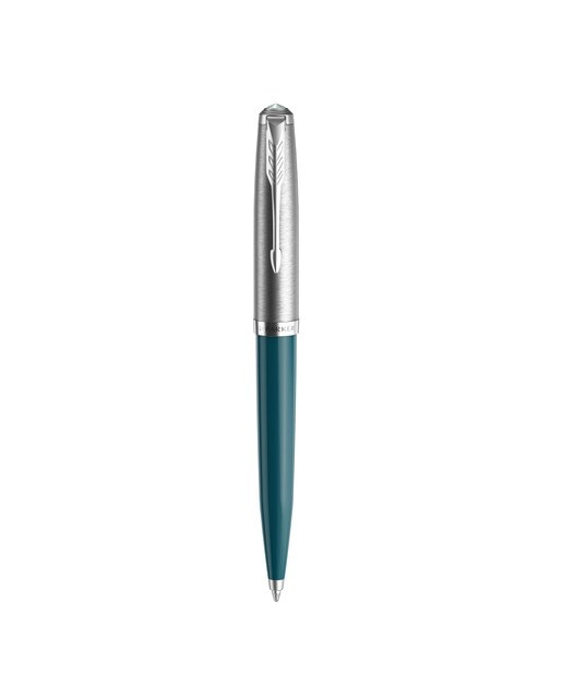 Caneta esferográfica 51 turquesa aço CT Turquesa-1