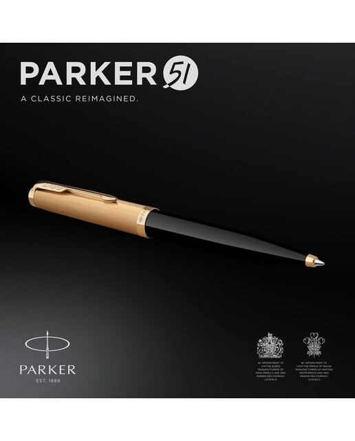 Caneta esferográfica 51 Premium preta e dourada GT Preto / Dourado-2