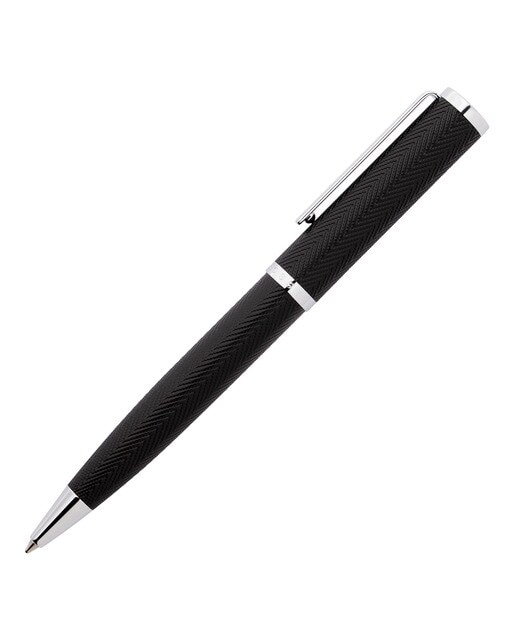 Bolígrafo Formation Herringbone Hugo Boss Negro y Cromo 2