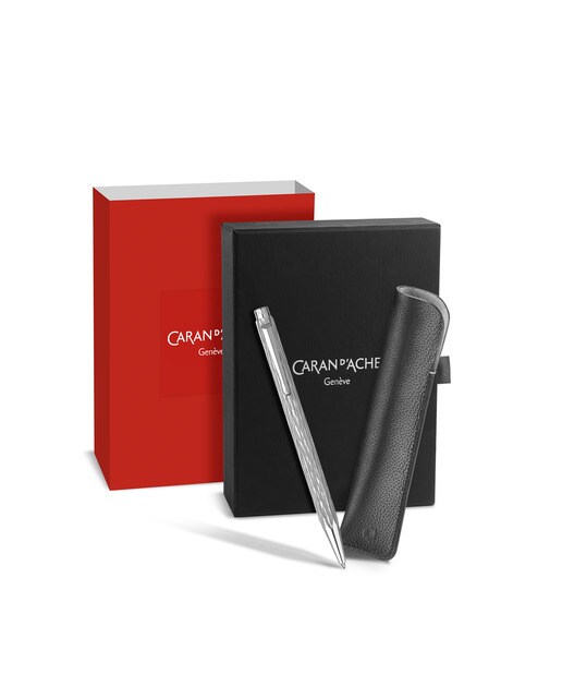 Conjuto de Esferográfica Ecridor Sunlight Caran d'Ache com Capa em Pele 2