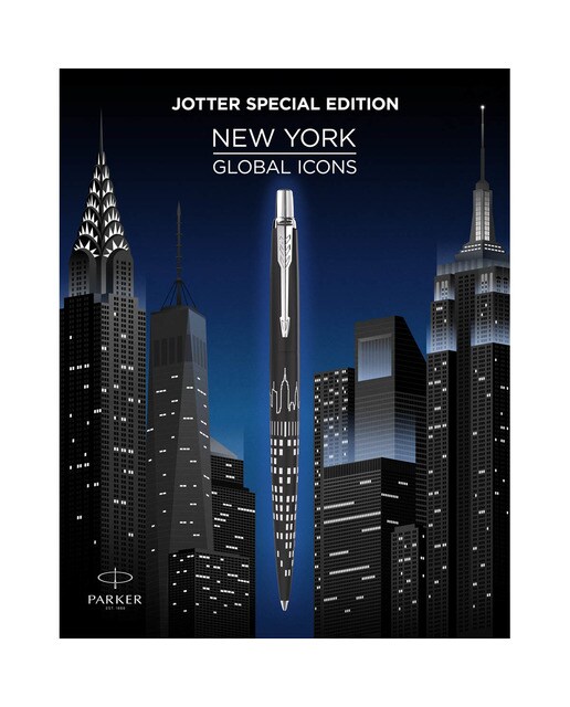 Caneta Esferográfica Jotter Nova Iorque - Preto Preto/Aço-6