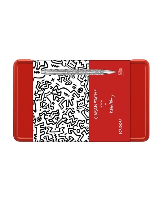Conjunto de Caneta Esferográfica Ecridor Keith Haring com Estojo em Pele 1