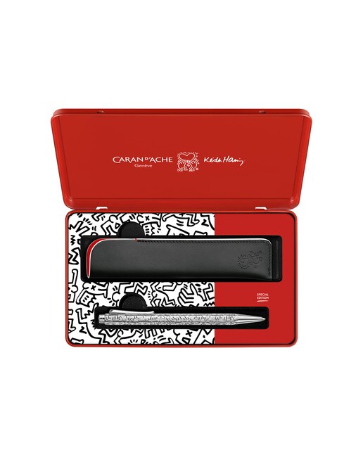 Conjunto de Caneta Esferográfica Ecridor Keith Haring com Estojo em Pele 3