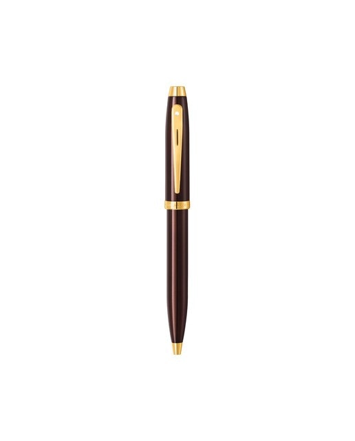 Bolígrafo Sheaffer 100 con acabado de laca marrón café con detalles dorados Cromo / Oro-3