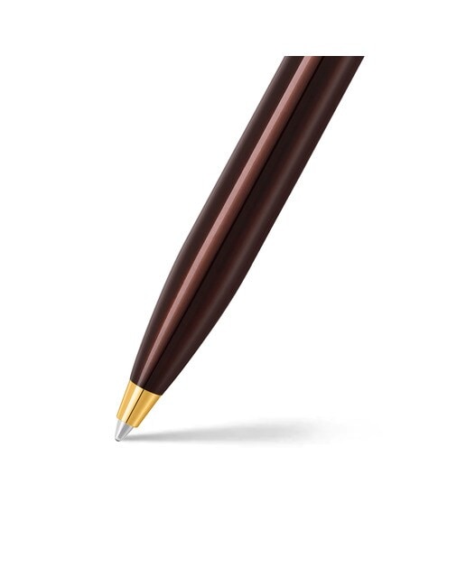 Bolígrafo Sheaffer 100 con acabado de laca marrón café con detalles dorados Cromo / Oro-4