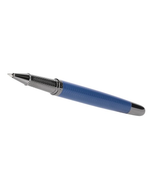 Caneta azul marinho com textura de onda em caixa de design Neptuno Belius Azul-marinho-2
