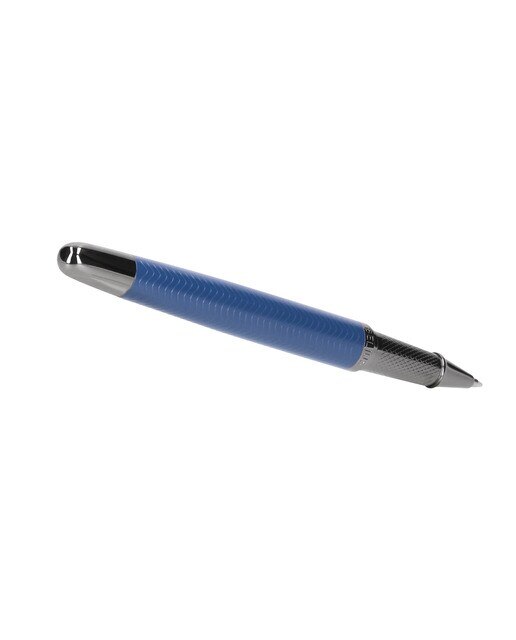 Caneta azul marinho com textura de onda em caixa de design Neptuno Belius Azul-marinho-3