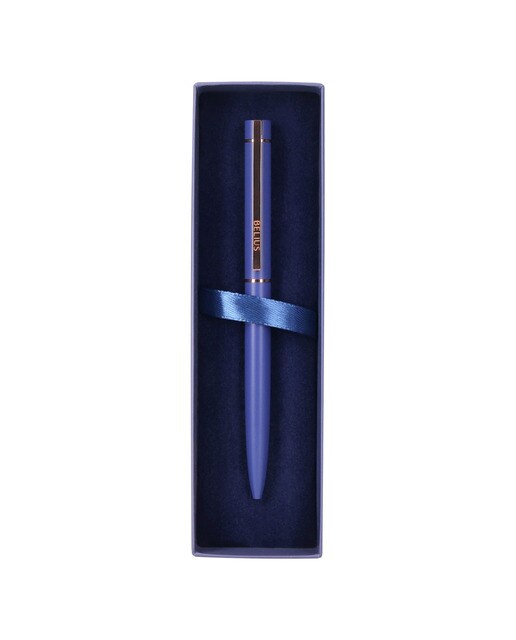 Esferográfica em caixa de desenho Rosé Belius azul eléctrico ouro rosa Azul-elétrico-6