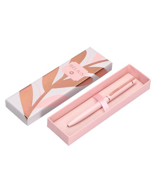 Esferográfica em caixa de desenho Rosé Belius rosa ouro rosa Rosa-7