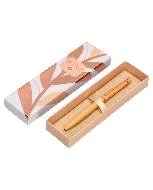 Esferográfica em caixa de desenho Rosé Belius laranja ouro rosa Laranja-7