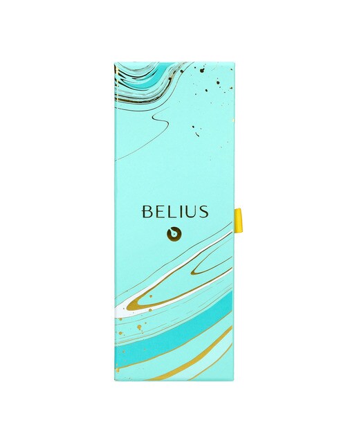 Caneta em Caixa de Design Aqua Belius Turquesa e Dourado Turquesa-8