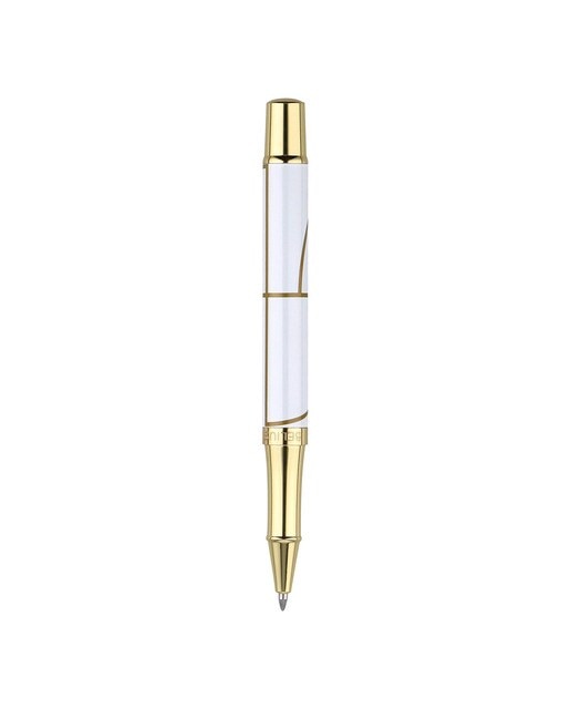 Caneta em Caixa de Design Carte Blanche Belius Branca e Dourada Branco-2
