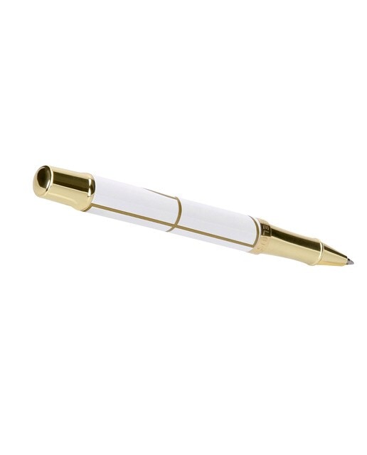 Caneta em Caixa de Design Carte Blanche Belius Branca e Dourada Branco-4
