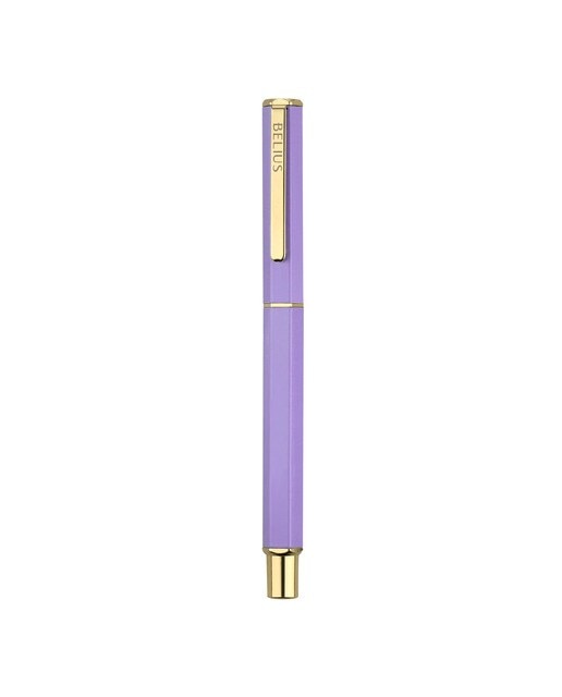 Imagem 0 de Esferográfica hexagonal  em caixa com desenho Macaron Bliss Belius roxo dourado