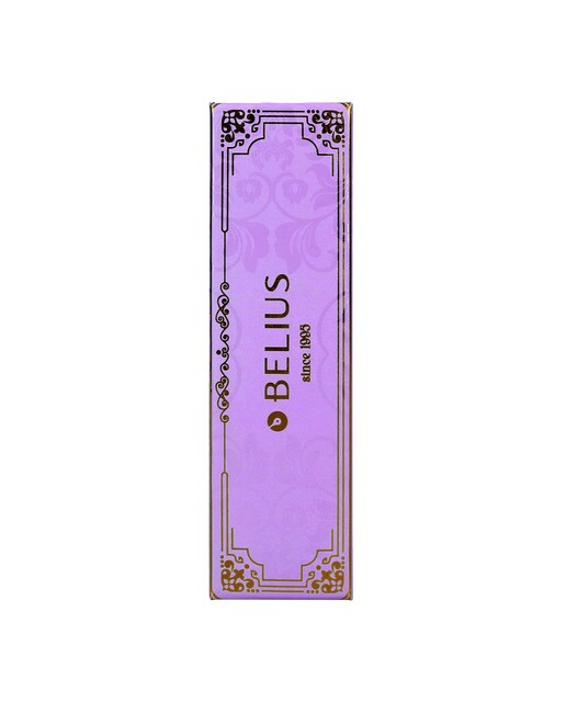 Esferográfica hexagonal  em caixa com desenho Macaron Bliss Belius roxo dourado Roxo-6