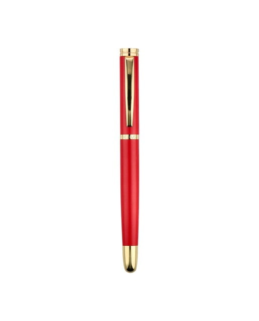 Esferográfica de textura escovada em vermelho e dourado Estojo com design Passion Dor Belius Vermelho-1