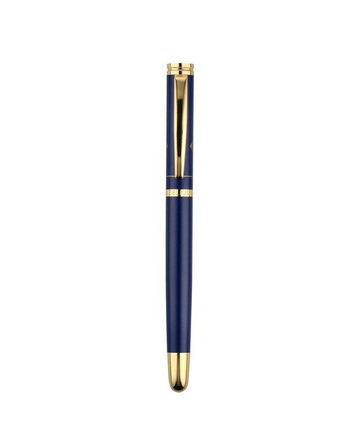 Esferográfica e Estojo en caixa de design Soiree Belius azul marino e dourado Azul-marinho-1