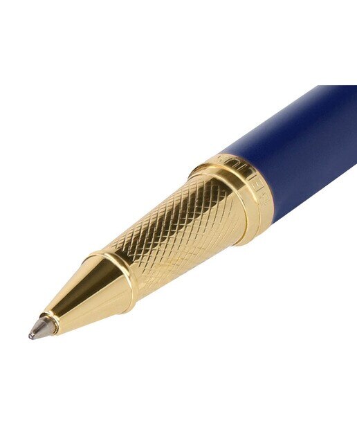 Esferográfica e Estojo en caixa de design Soiree Belius azul marino e dourado Azul-marinho-4