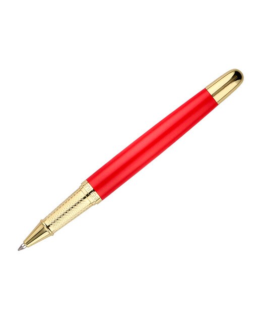Esferográfica e Estojo em caixa de design Passion Dor Belius vermelho e dourado Vermelho-4