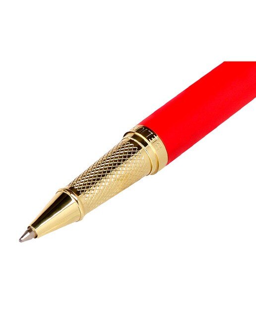 Esferográfica e Estojo em caixa de design Passion Dor Belius vermelho e dourado Vermelho-5