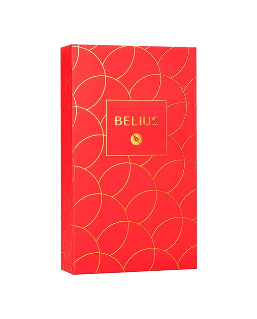 Esferográfica e Estojo em caixa de design Passion Dor Belius vermelho e dourado Vermelho-6