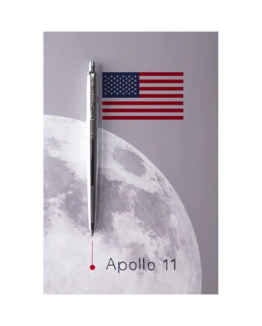 Esferográfica Original Astronauta Fisher cromado Prata-8