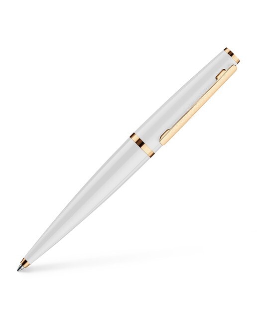 Imagem 0 de Caneta de Aluminio Maciço Lacado Brilhante Detalhes em Oro Rosa Otto Hutt - Branco