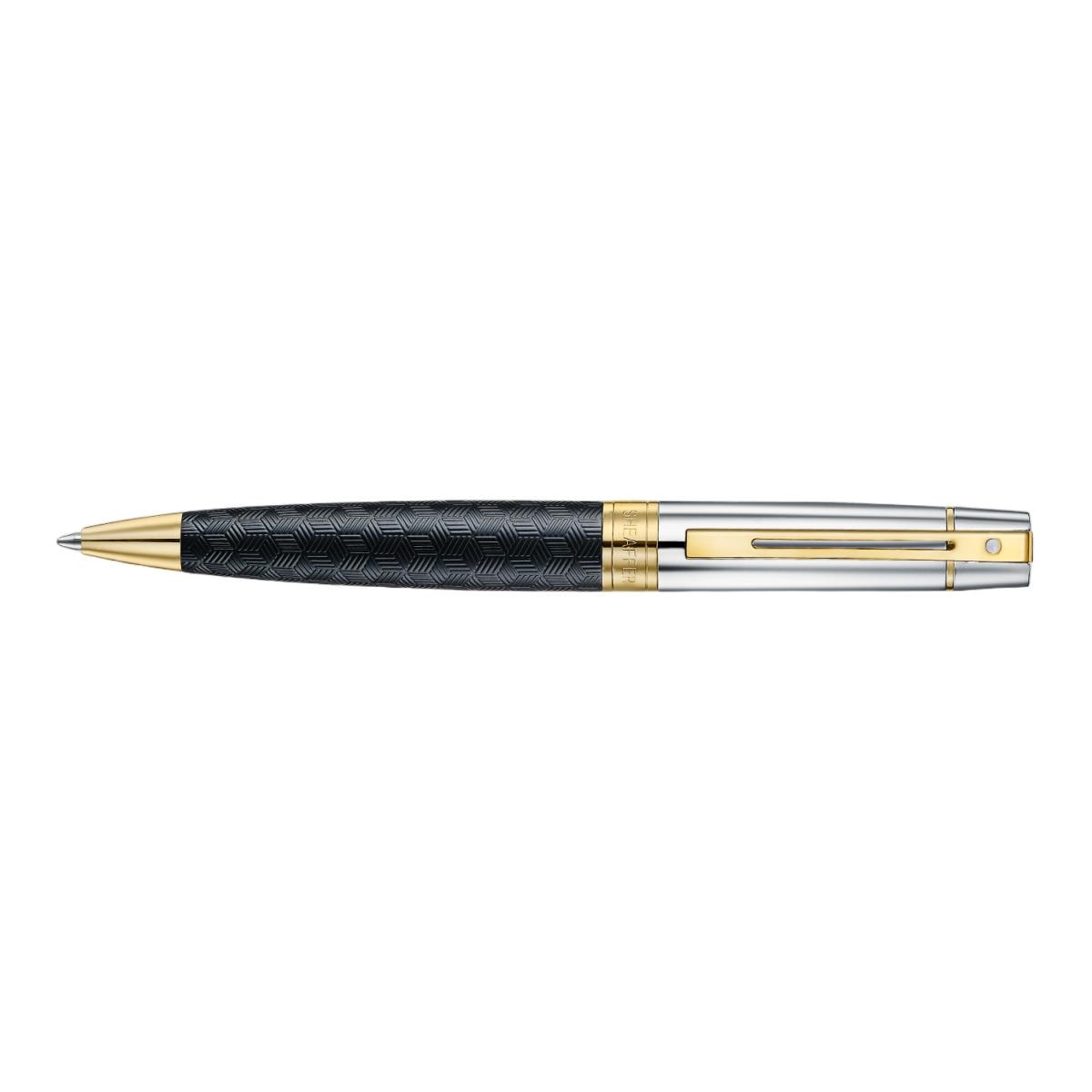 Caneta em Laca Preta Mate Grabava com Tampa Cromada em Ouro da Coleção 300 de Sheaffer 3