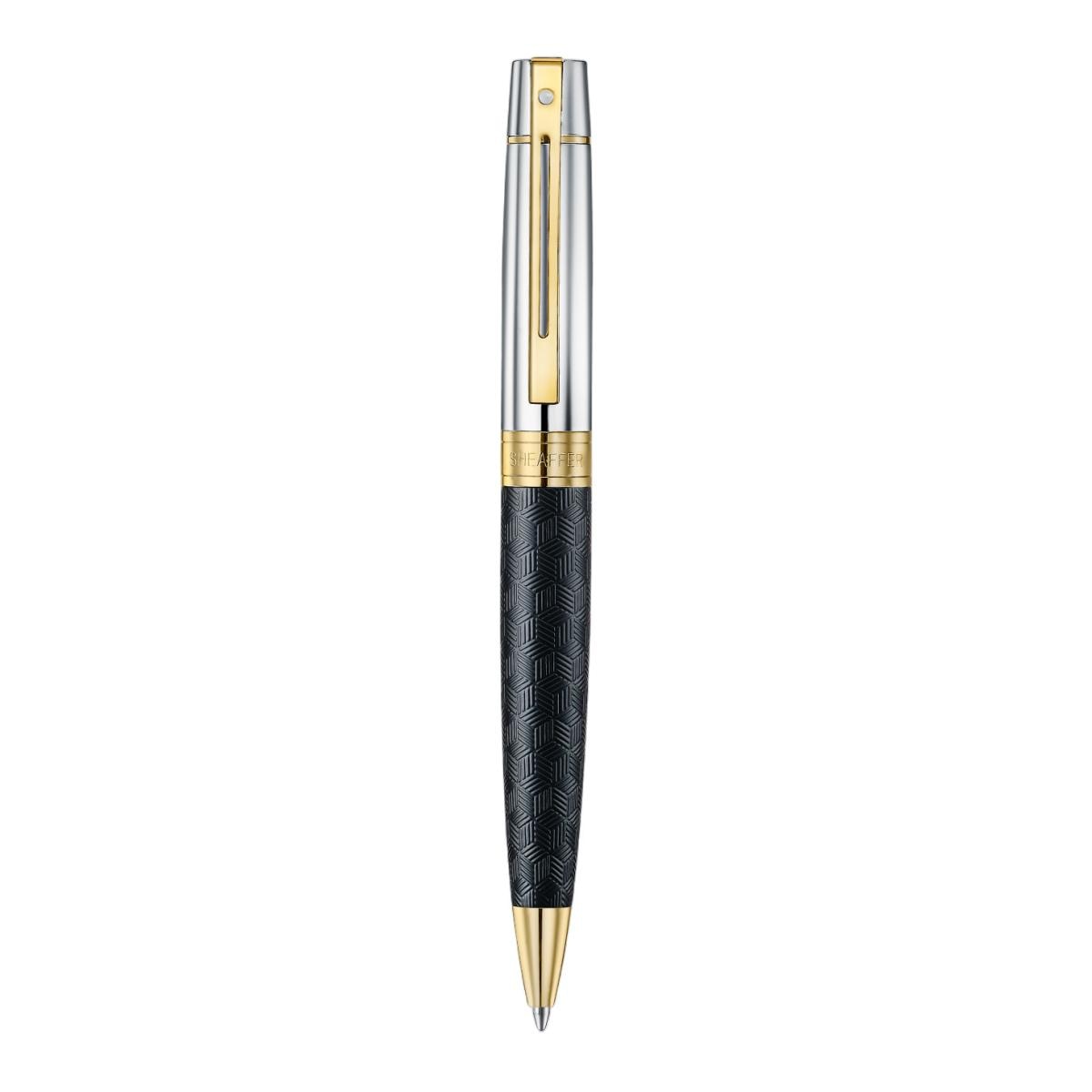 Caneta em Laca Preta Mate Grabava com Tampa Cromada em Ouro da Coleção 300 de Sheaffer 5