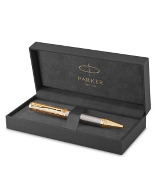 Esferográfica Ingenuity Parker Pioneers lacado cinzento ouro Cinzento / Dourado-2