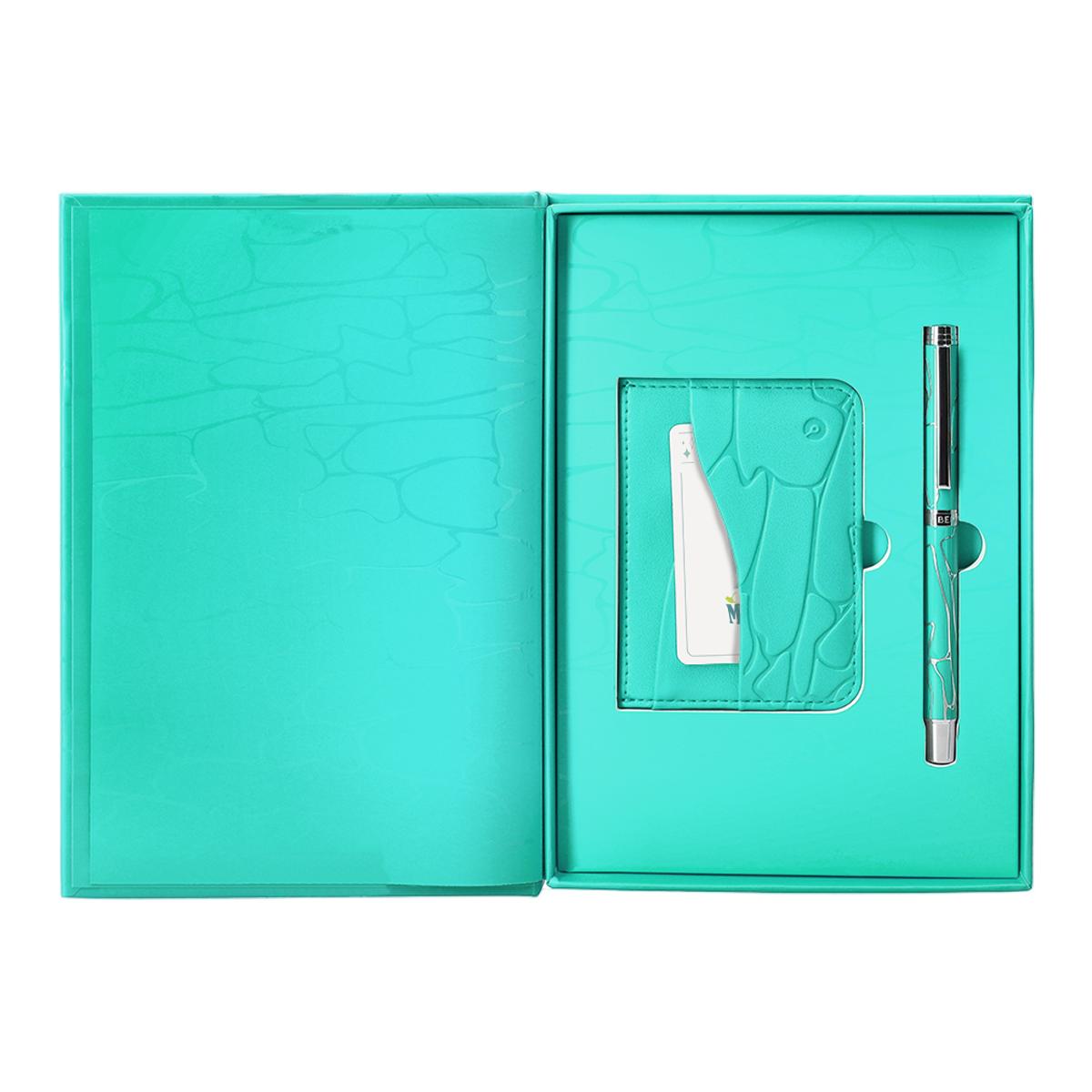 Imagem 0 de Caneta em Aluminio e Wallet em Caixa de Design Cocktails Mojito Belius - Verde Turquesa