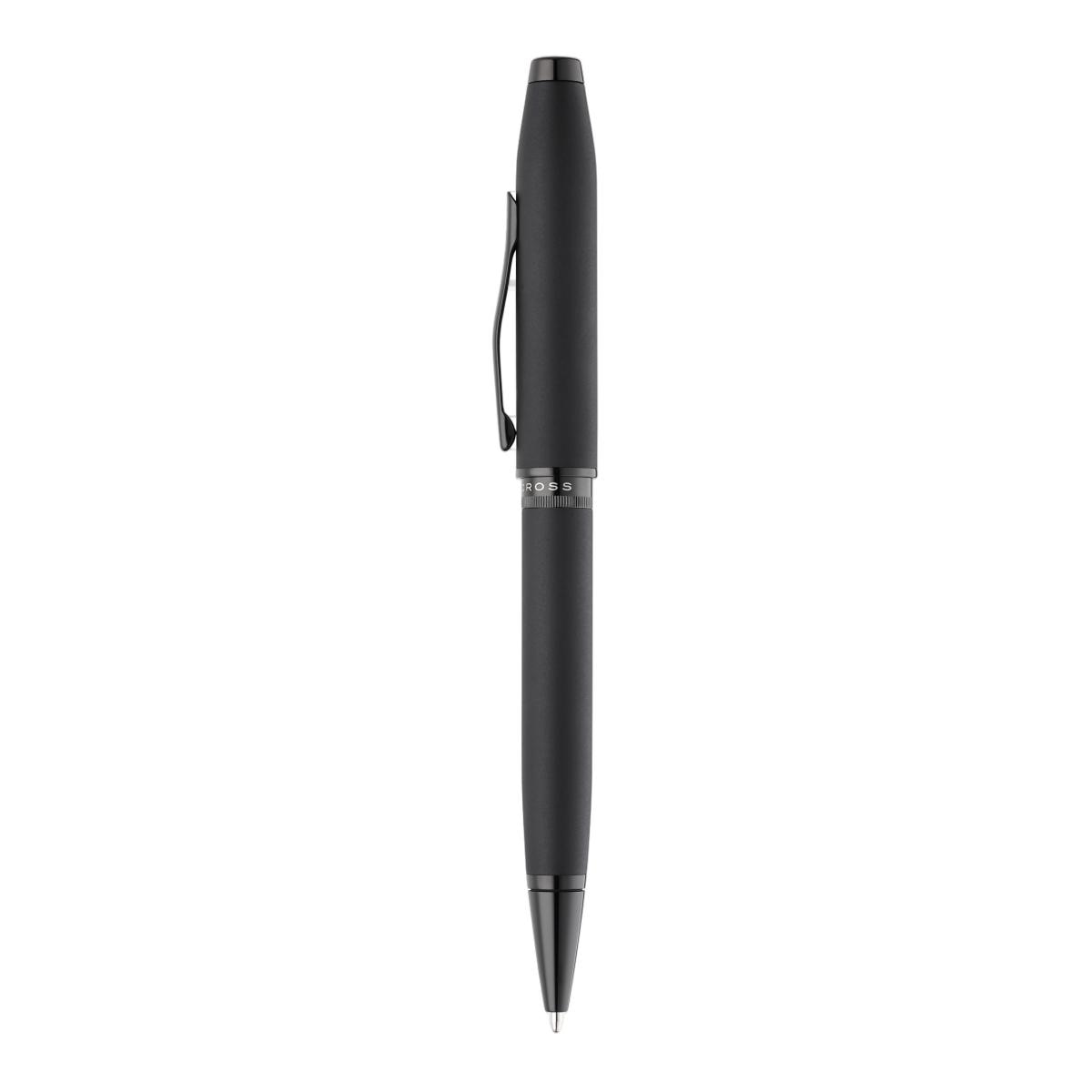 Bolígrafo de laca negra mate con detalles PVD negros de la colección Foundry de Cross Negro-2