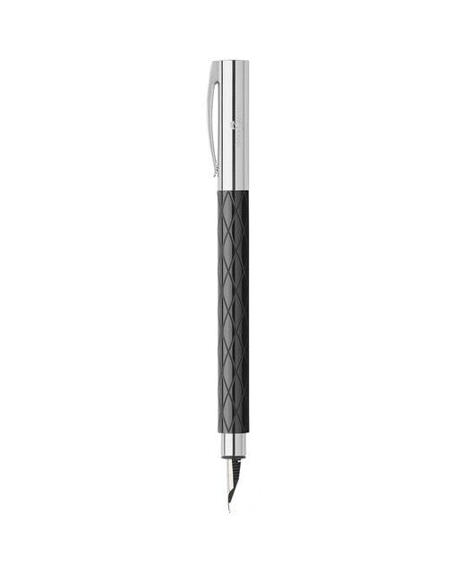 Imagem 0 de Caneta de Aparo em Resina Ambition Rhombus Faber-Castell Preta e Aço