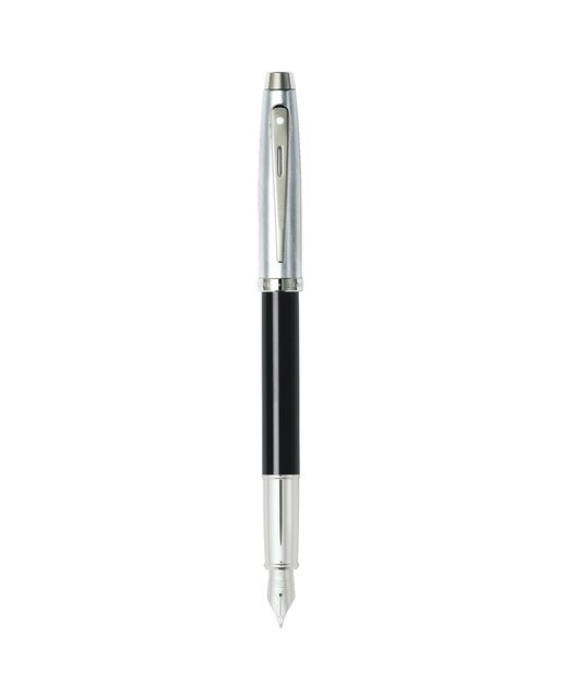 Imagen 0 de Pluma Estilográfica Sheaffer 100 Con Acabado De Laca Negra Y Capuchón De Cromo Cepillado Con Detalles Cromados
