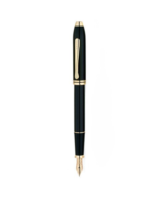 Caneta de Aparo Townsend em Laca Preta e Ouro de 23 K Cross Preto / Dourado-1