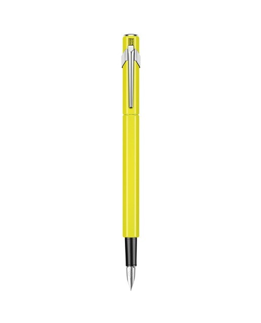 Caneta de Aparo 840 Corpo de Alumínio Ponto Médio Caran D'ache Amarelo Fluorescente 1