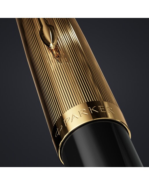 Caneta de aparo 51 Premium preta e dourada GT Preto / Dourado-5