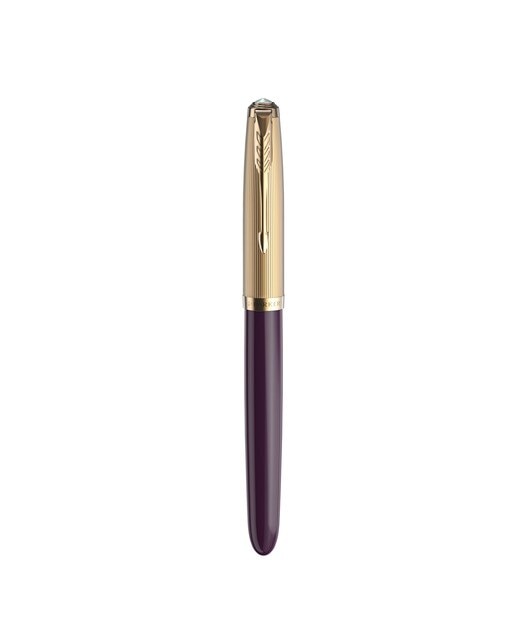 Caneta de aparo 51 Premium ameixa e dourada GT Ameixa-1