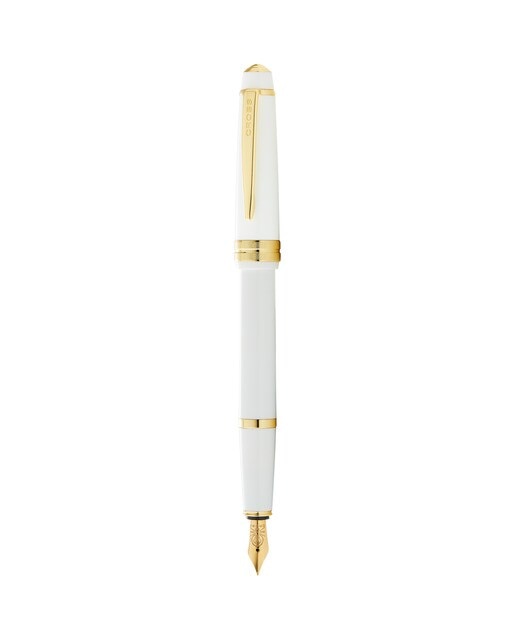 Imagem 0 de Esferográfica Bailey Light™ Branca Brilhante com Detalhes em Dourado