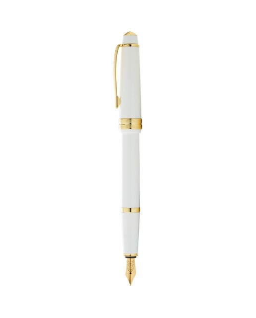 Esferográfica Bailey Light™ Branca Brilhante com Detalhes em Dourado 2