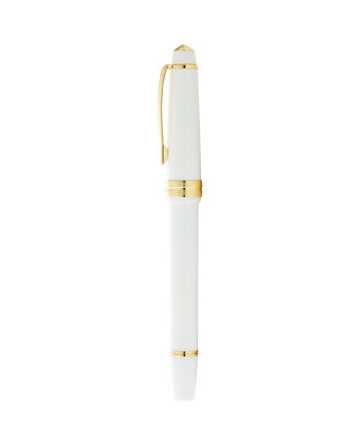 Esferográfica Bailey Light™ Branca Brilhante com Detalhes em Dourado 3