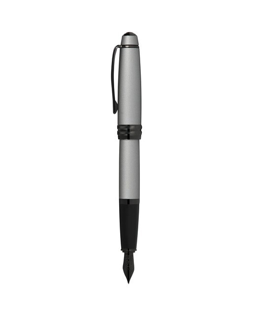 Caneta de Tinta Cinzenta Mate Cross Bailey com Ponta Fina em Aço Inoxidável 3