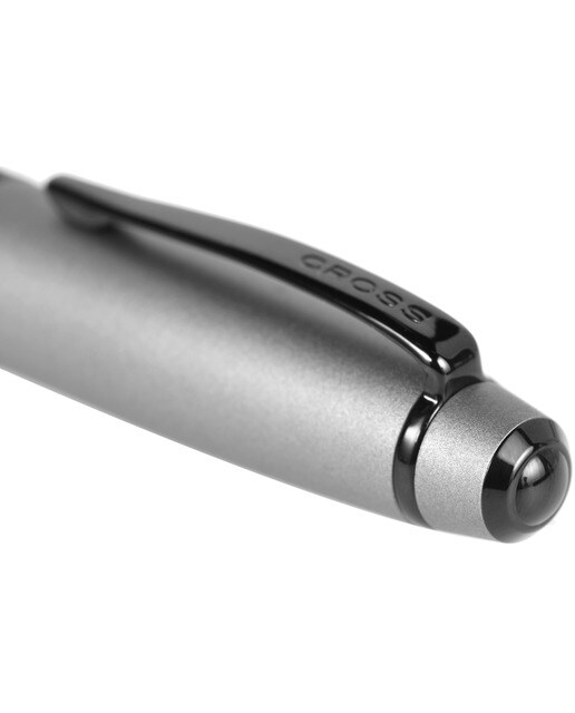 Caneta de Tinta Cinzenta Mate Cross Bailey com Ponta Fina em Aço Inoxidável 4