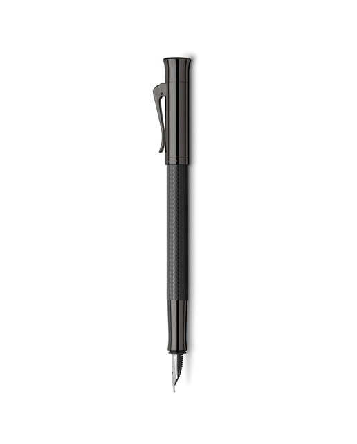 Esferográfica Guilloche Black Edition Ponta F Graf Von Faber-Castell - Preto Preto-2