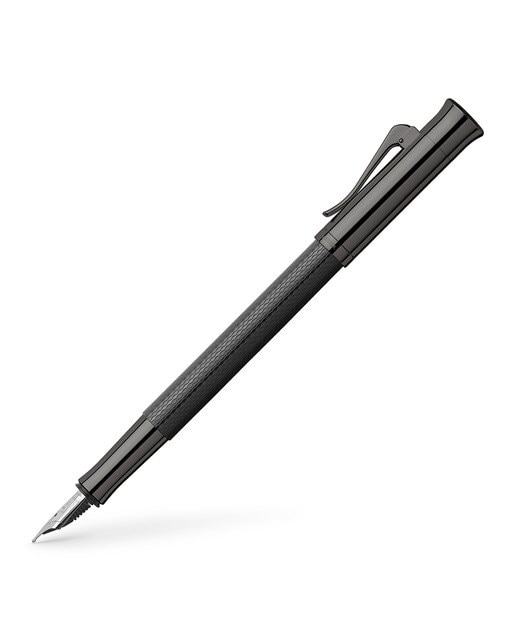 Esferográfica Guilloche Black Edition Ponta F Graf Von Faber-Castell - Preto Preto-3